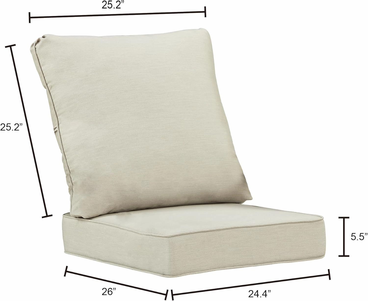 Oakland Living 26 x 24 Grey Outdoor Patio Deep Seating Cushion Set in Light Ties