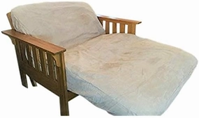 OctoRose Twin Size 39x75x8 inch 3 Side Zipper Classic Soft Micro Suede Futon Cover Sofa Daybed Mattress Slipcover (Khaki, Twin Size)