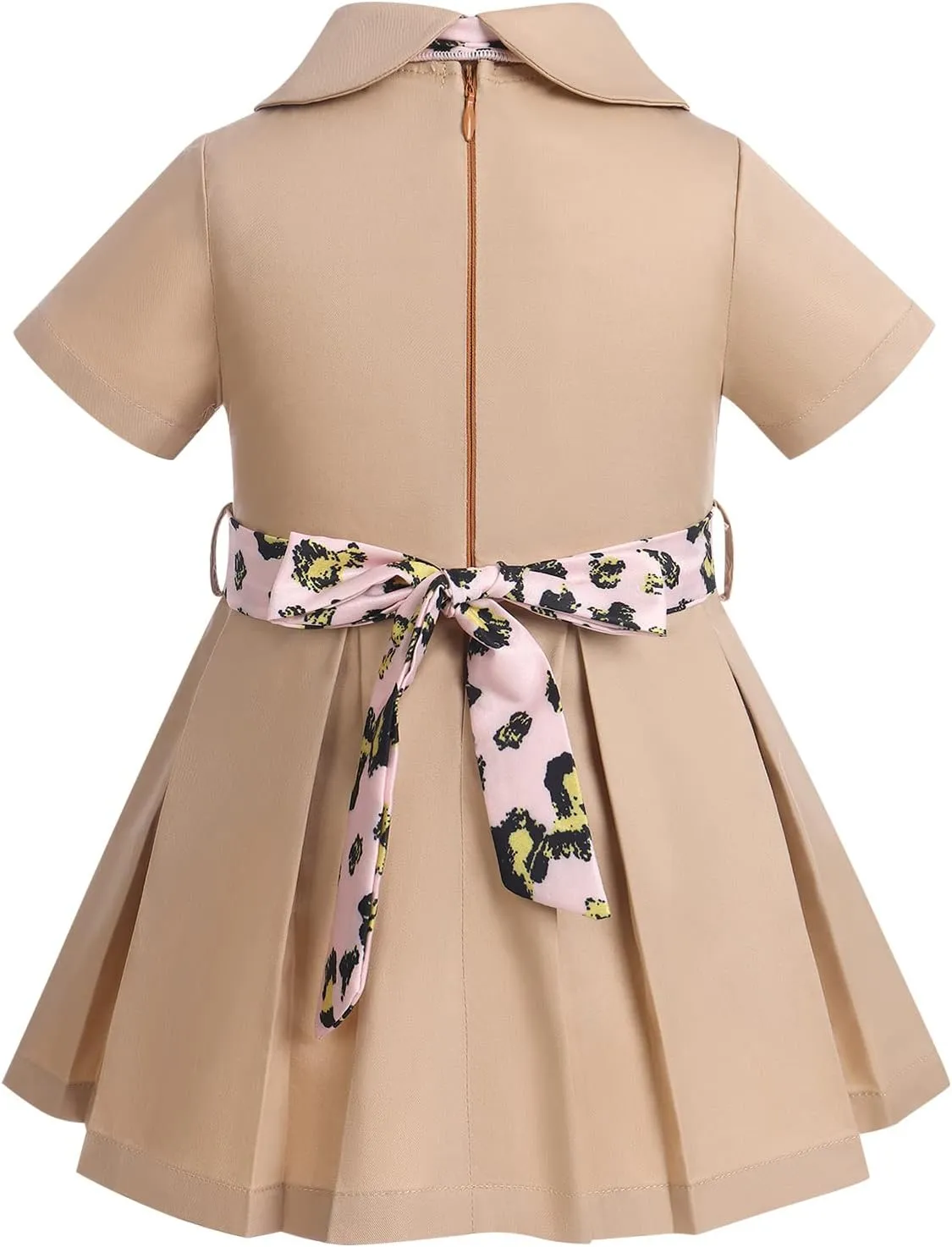 ODASDO Safari Dress for Baby Girls Birthday Party Cake Smash Toddlers Zookeeper Suit Adventure Explorer Clothes