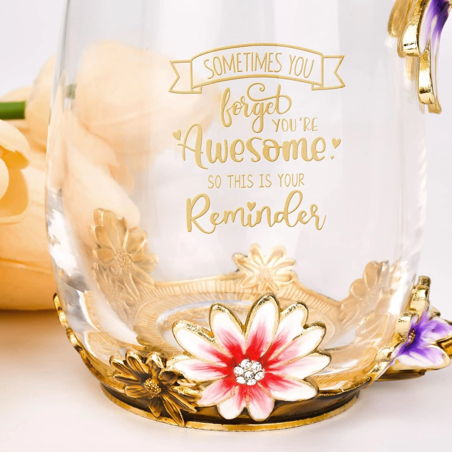OEAGO Birthday Gifts for Women Mom Plastic Tea Cup Mothers Valentines Day Gifts for Her from Daughter Son Unique Inspirational Friendship Ideas for Female Coworker