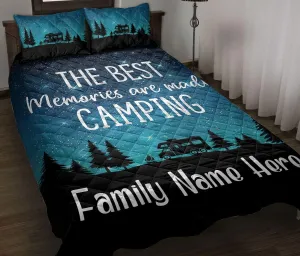 OhaPrints Custom The Best Memories are Made Camping Class C Personalized Name Quilt Blanket & Pillowcases, Quilts Bedding Set & Pillow Cover, King Queen Double Twin Throw Full Size Bedspread Bed Sets