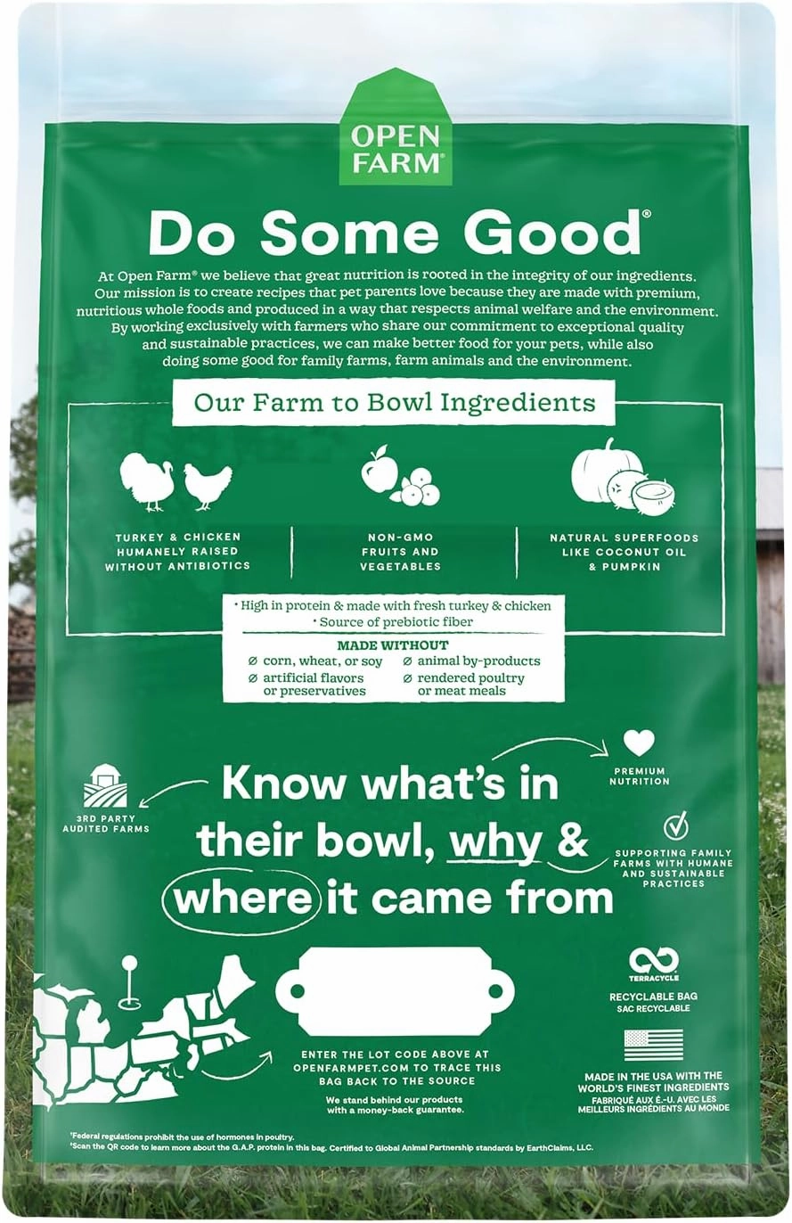 Open Farm Homestead Turkey & Chicken Grain-Free Dry Cat Food, Wild-Caught Fish Recipe with Non-GMO Superfoods and No Artificial Flavors or Preservatives, 8 lbs