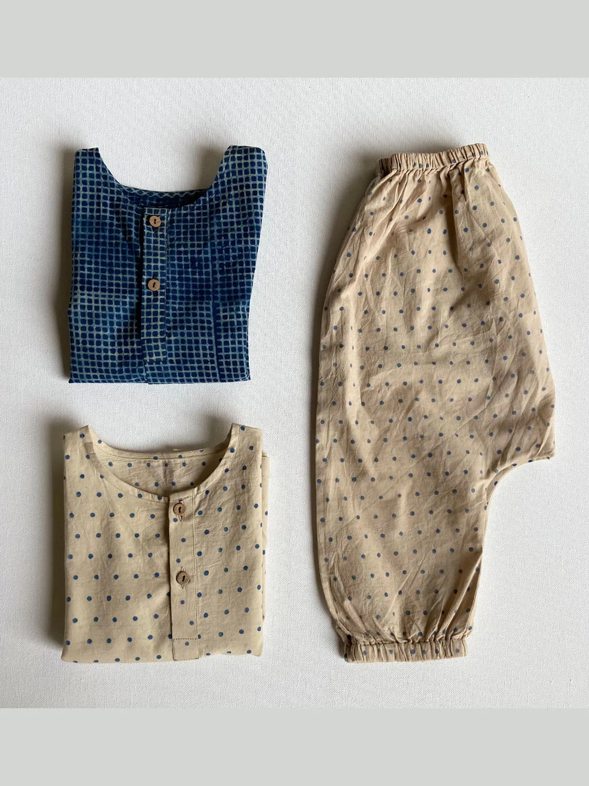 Organic Zoo Bag Check Raidana Kurta With Pants Indigo