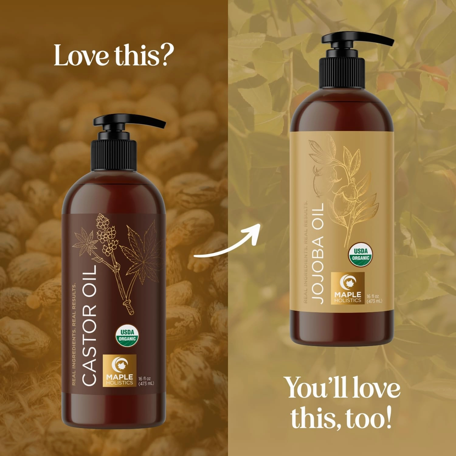 Organic Castor Oil Hexane Free - USDA Organic Castor Oil for Body Detox Hair Growth & Skin Care - Extra Virgin Organic Hair Oil for Dry Damaged Hair and Carrier Oil for Essential Oils Mixing (16oz)