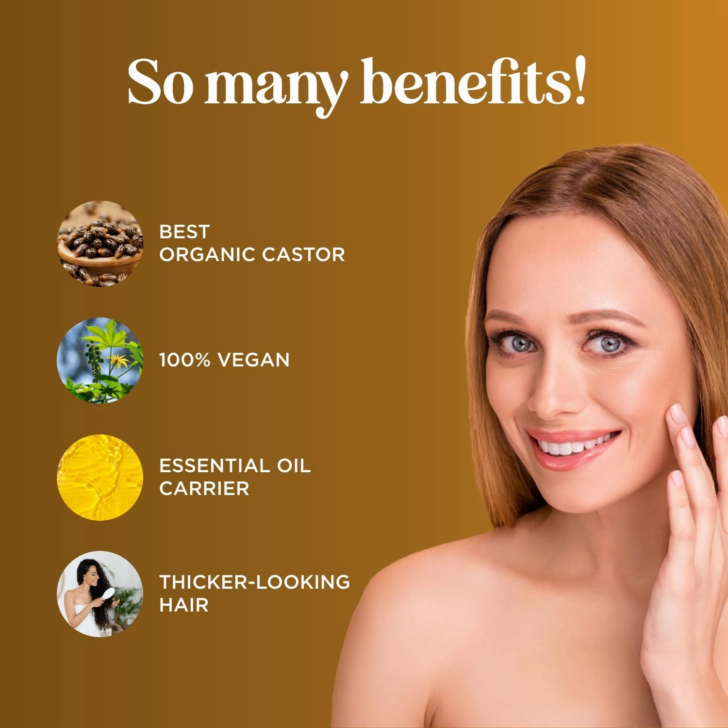 Organic Castor Oil Hexane Free - USDA Organic Castor Oil for Body Detox Hair Growth & Skin Care - Extra Virgin Organic Hair Oil for Dry Damaged Hair and Carrier Oil for Essential Oils Mixing (16oz)