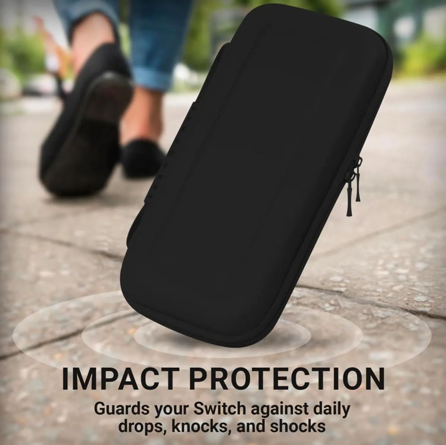 Orzly Carry Case Compatible with Nintendo Switch and New Switch OLED Console -Protective Hard Portable Travel Carry Case Shell Pouch with Pockets for Accessories and Games