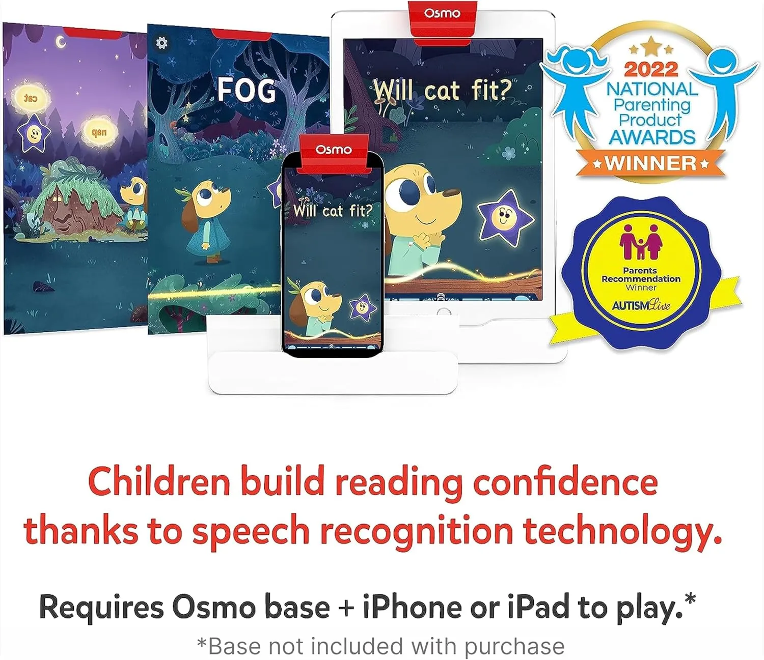 Osmo - Reading Adventure - Advanced Reader for iPad & iPhone   Access to 4 More Books - Ages 5-7 - Builds Reading Proficiency, Phonics, Fluency, Comprehension & Sight Words Base Required US ONLY