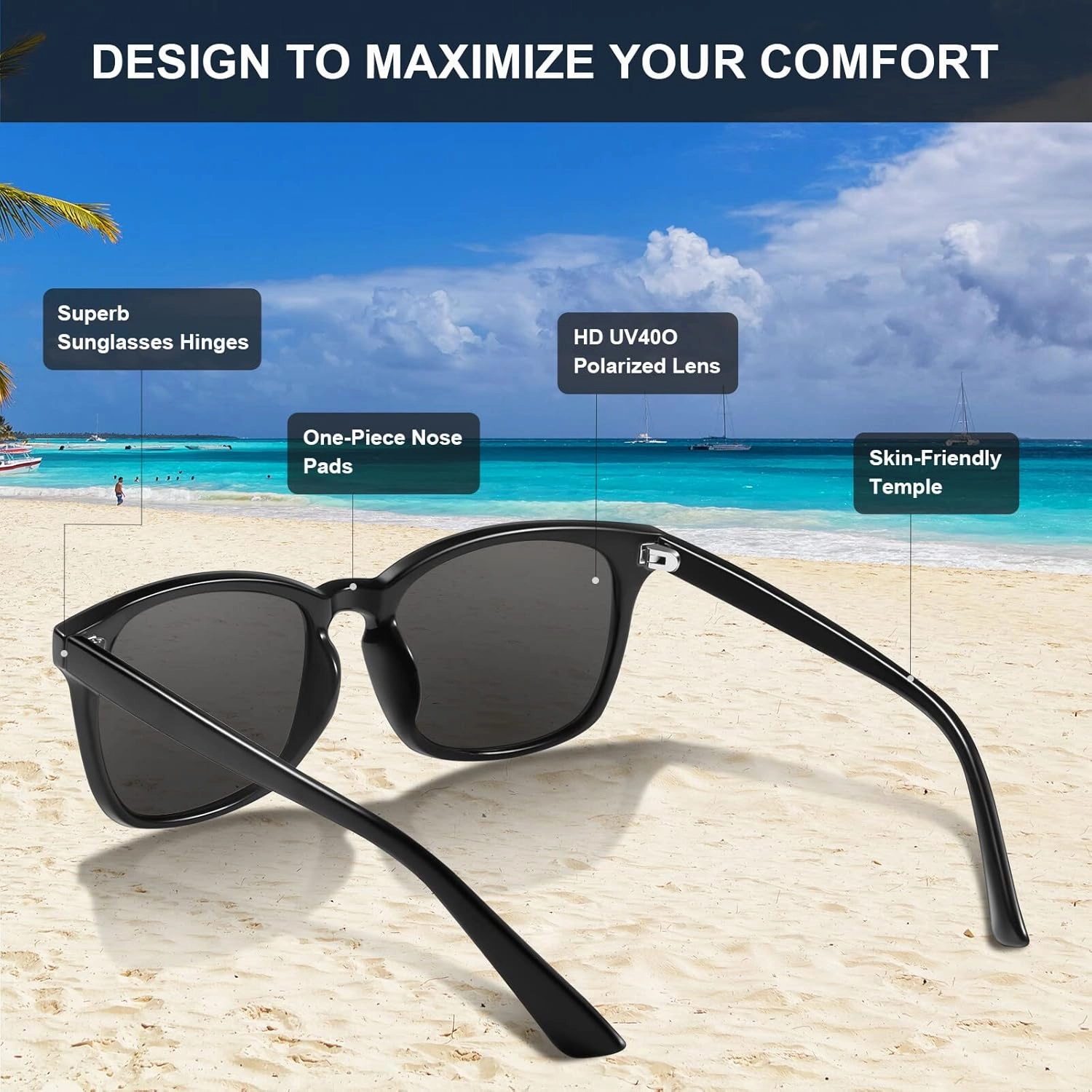 Ougenni Sunglasses for Women Men Vintage Polarized Women Sunglasses Round Classic Retro UV Protection Lens