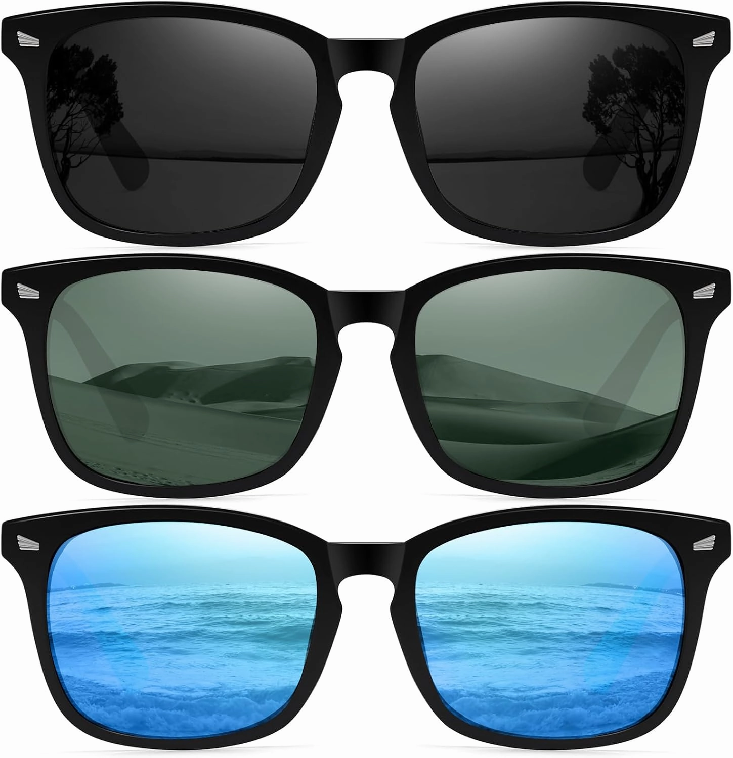 Ougenni Sunglasses for Women Men Vintage Polarized Women Sunglasses Round Classic Retro UV Protection Lens