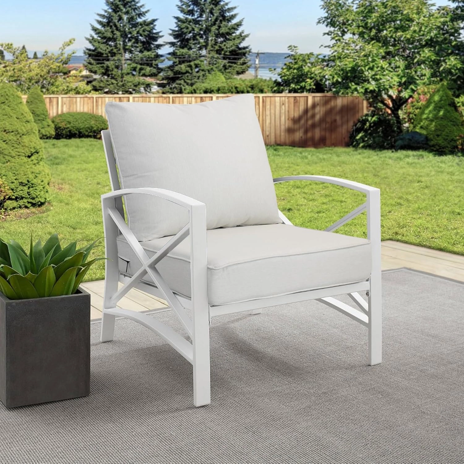 Outdoor Deep Seat Cushions Set 24x28 inch Outdoor Deep Seat Cushions Set:Resilient Foam Filling,All Weather Resistant Patio Cushions Patio Furniture,Almond 2 Sets