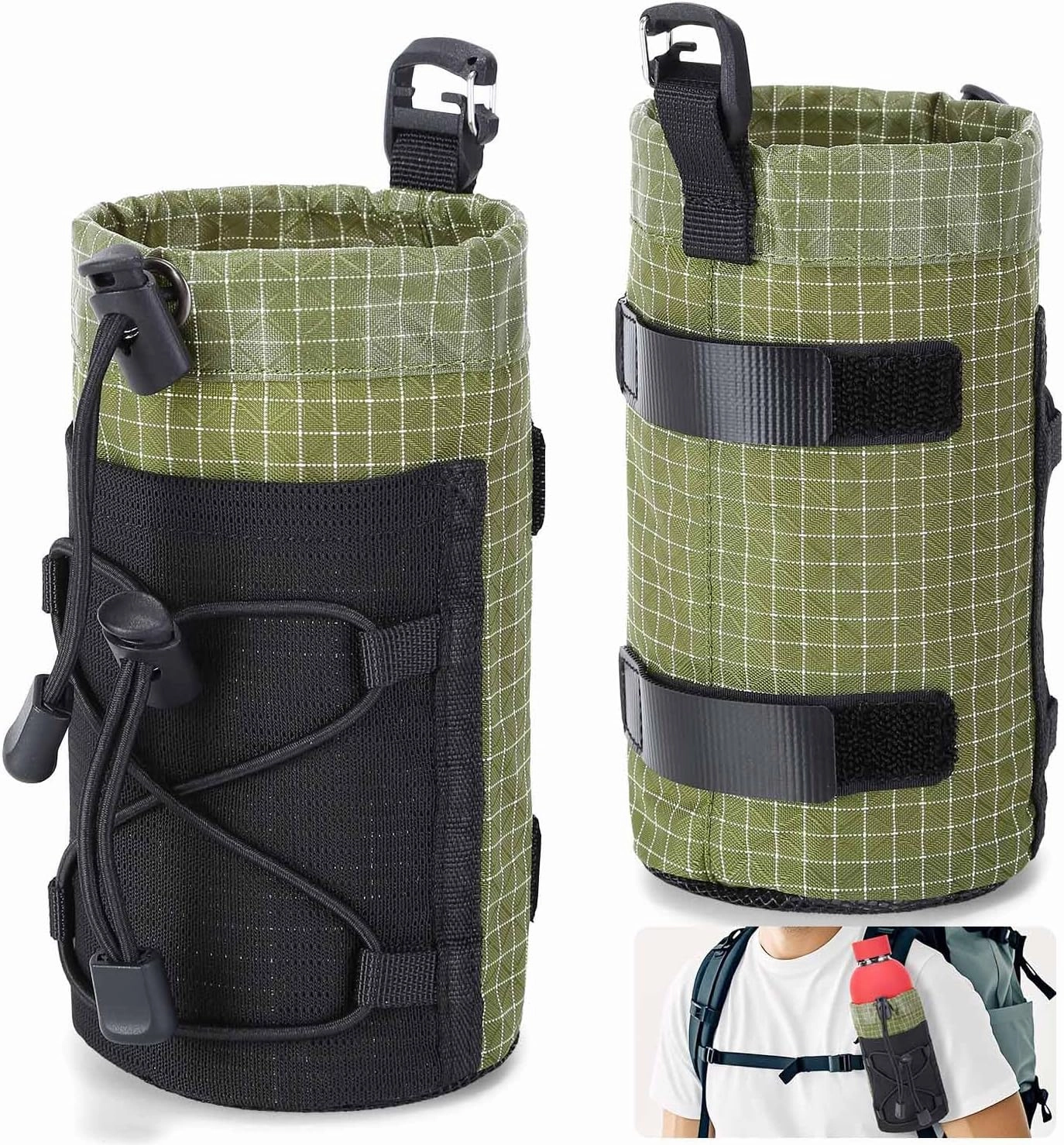 Outdoor Multifunctional Water Bottle Holder,Portable Shoulder Strap Bottle Carrier,Backpack Accessories for Hiking Hunting and Travelling 2 Pairs