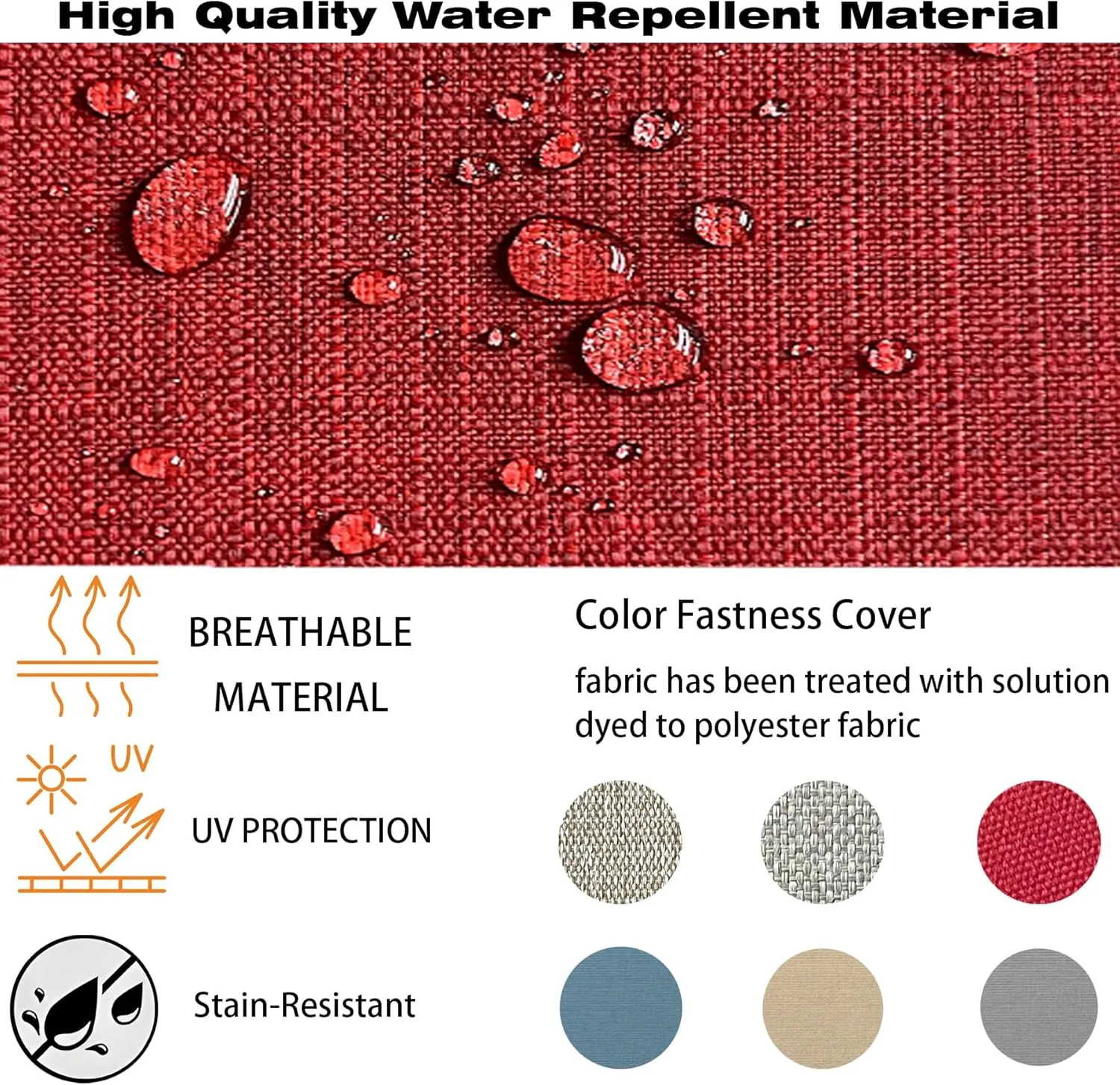 Outdoor/Indoor 22x24 inch Deep Seat Patio Cushions Set of 1 Resilient Foam Filling Water Repellent Stain-Resistant UV Resistant Weather Resistant Patio Cushions Chili
