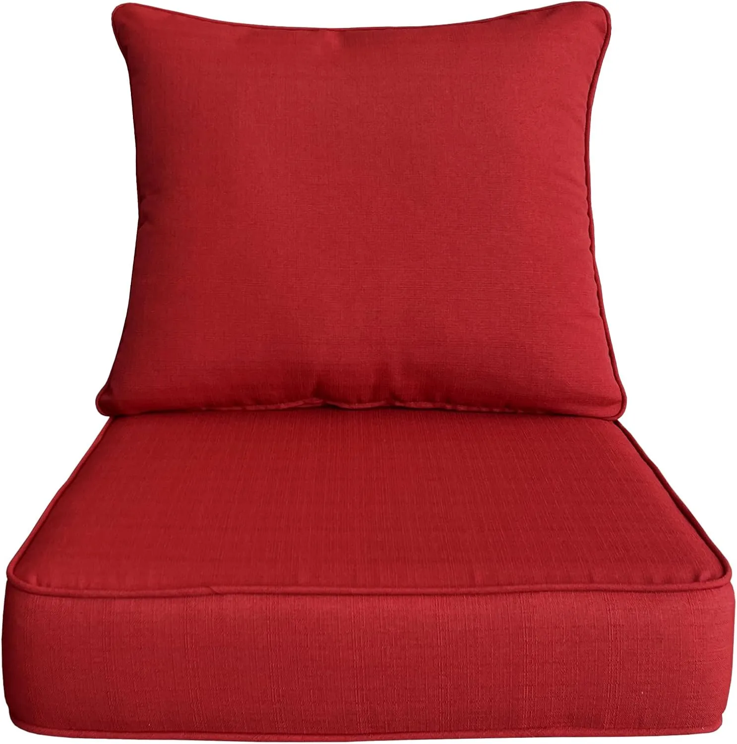 Outdoor/Indoor 22x24 inch Deep Seat Patio Cushions Set of 1 Resilient Foam Filling Water Repellent Stain-Resistant UV Resistant Weather Resistant Patio Cushions Chili