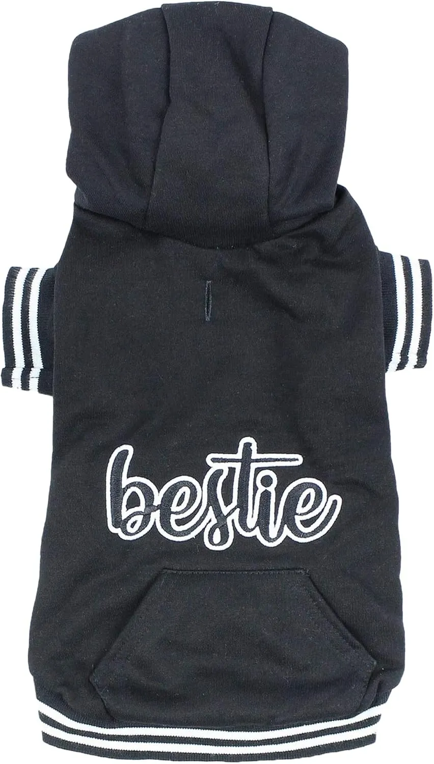 Parisian Pet Basic Dog Hoodie – Lightweight Printed “Bestie“ Dog Sweatshirt – Pullover Hoodies for Dogs with Leash Hole and Pockets – Cotton, Polyester Dog Clothes for Large Dogs - XL