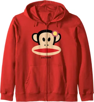 Paul Frank Spring Time Julius Flower Decor Face Portrait Zip Hoodie