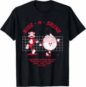 Paul Frank Breakfast Diner Red Julius Monkey Rise N Shine T-Shirt
