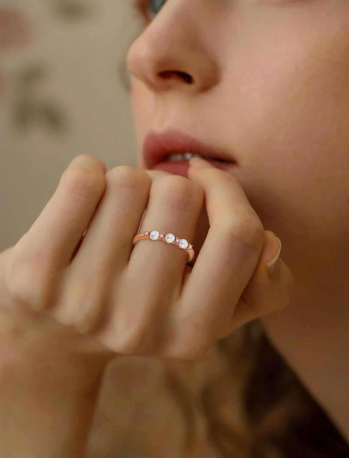 Pearl Ring 925 Sterling Silver Stackable Ring for Women, Freshwater Cultured Pearl Ring Promise Band Jewelry Gifts for Her