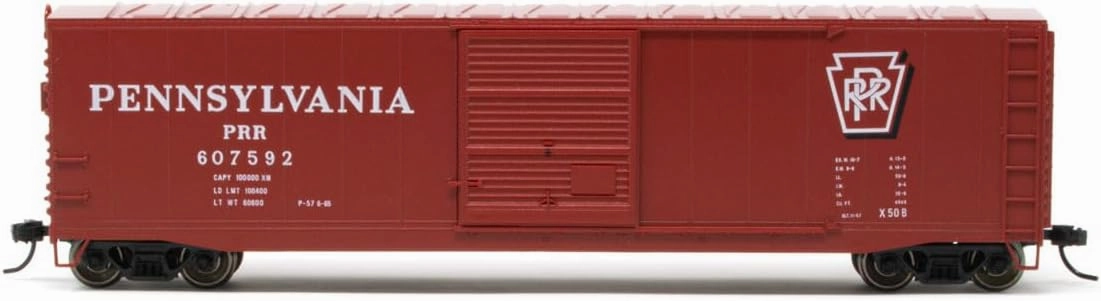 Pennsylvania Railroad Box Car with Sliding Door Running Number 607592 HO Scale Train Rolling Stock HR6586A