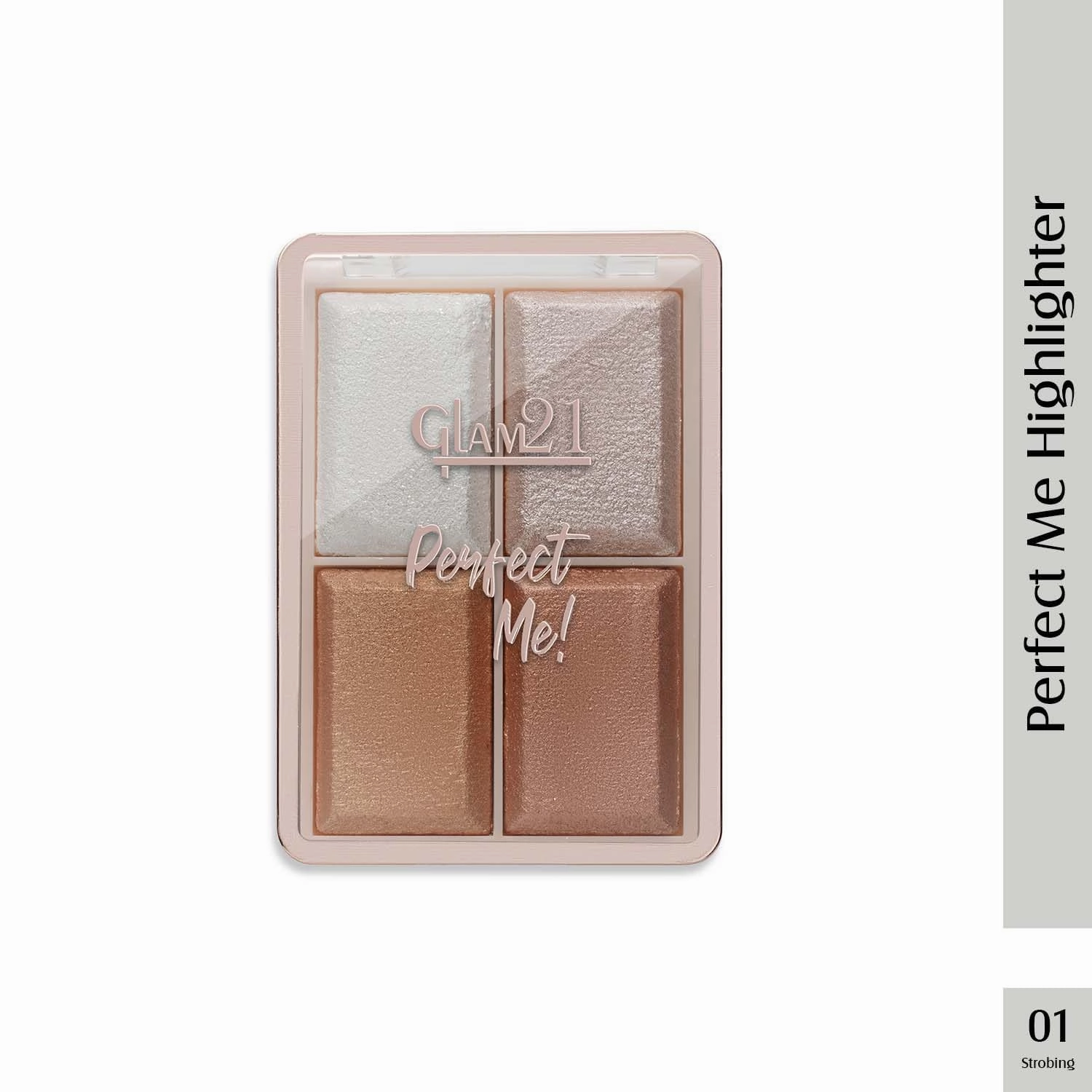 Perfect Me! Highlighter Palette Blusher |Ultimate Shimmer Formulations | Highly-Pigmented Powder Highlighter | Weightless Longlasting Illuminating Glow Face Kit| 6gm (Shade-01)