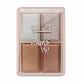 Perfect Me! Highlighter Palette Blusher |Ultimate Shimmer Formulations | Highly-Pigmented Powder Highlighter | Weightless Longlasting Illuminating Glow Face Kit| 6gm (Shade-01)