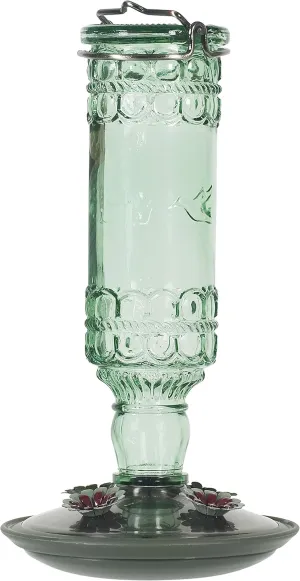 Perky-Pet Glass Hummingbird Feeders for Outdoors - Antique Bottle Style Bird Feeder - 10 Oz Humming Bird Feeders for Outdoor Garden Decor, 8108-1SR
