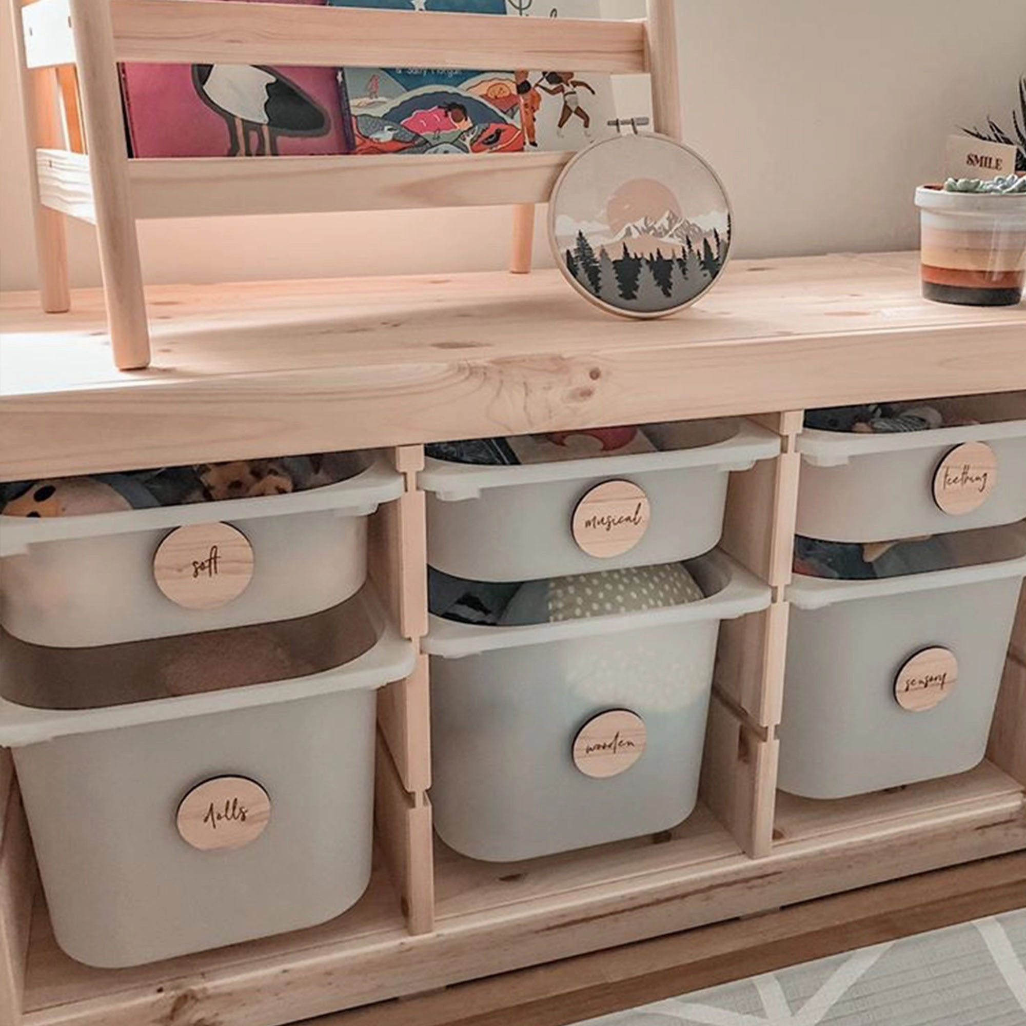 Personalised Wooden Toy Labels for Ikea Trofast