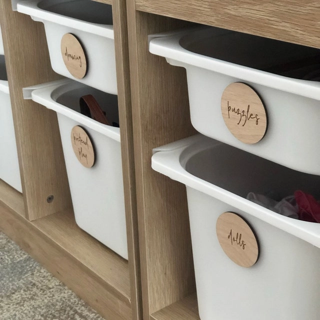 Personalised Wooden Toy Labels for Ikea Trofast