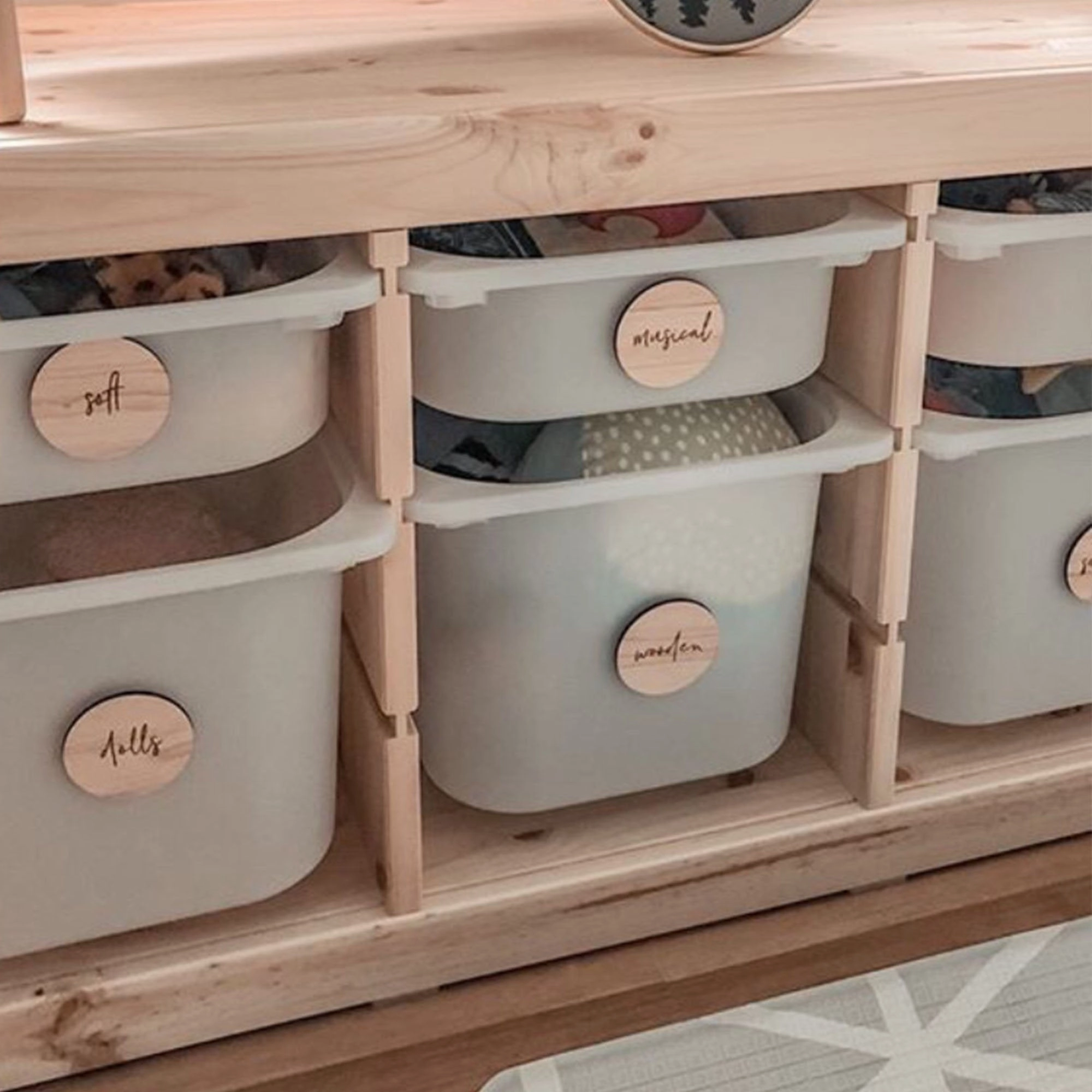 Personalised Wooden Toy Labels for Ikea Trofast