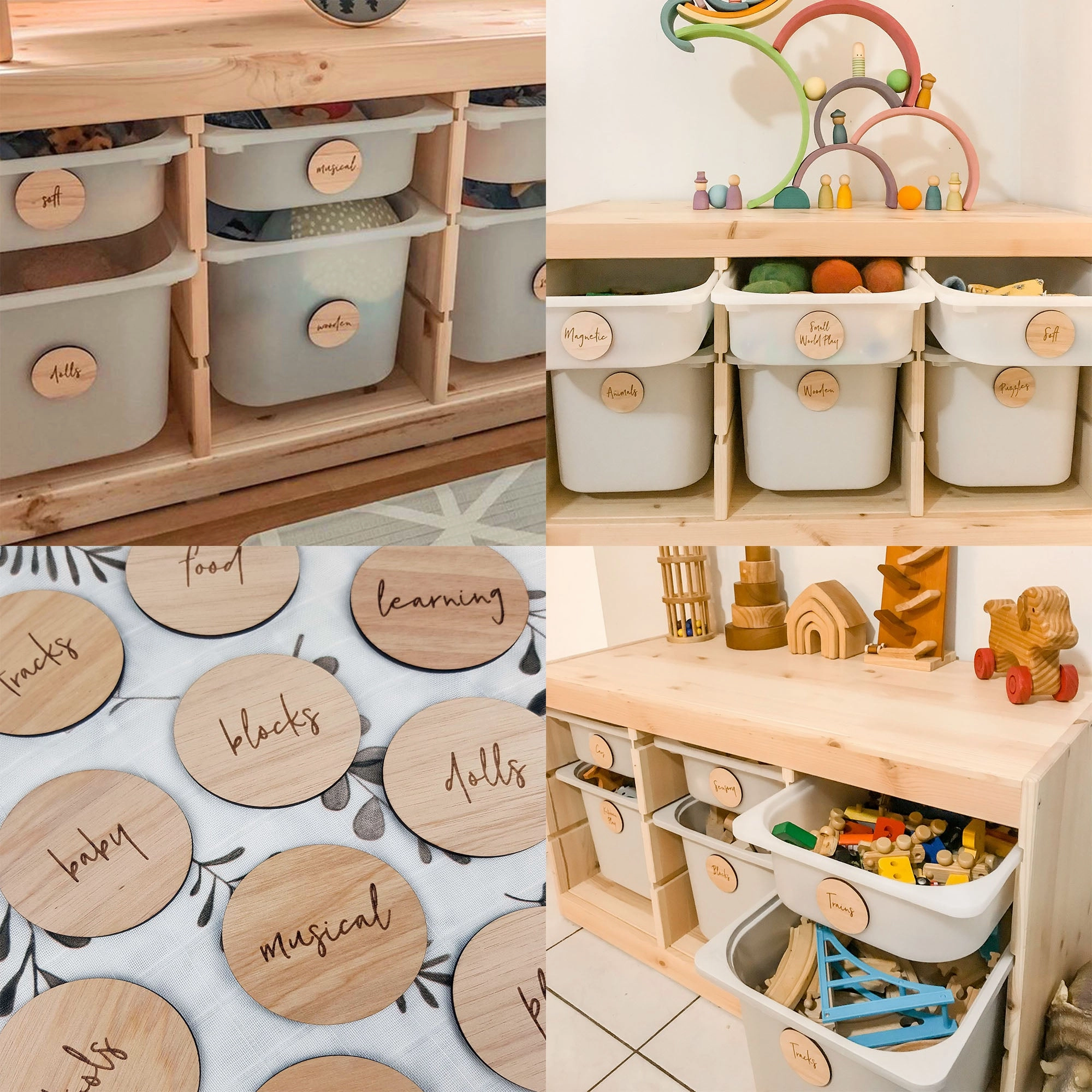 Personalised Wooden Toy Labels for Ikea Trofast