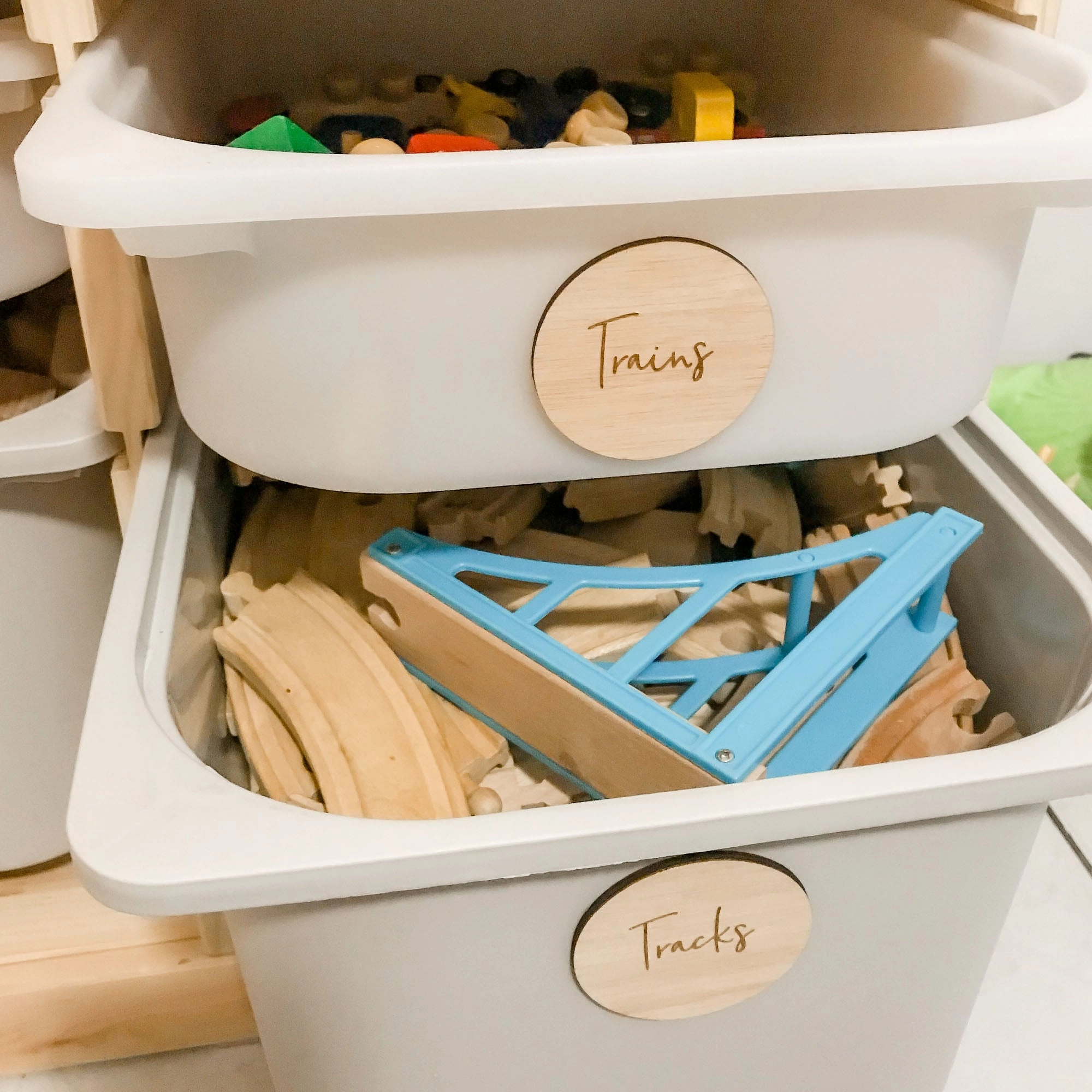 Personalised Wooden Toy Labels for Ikea Trofast