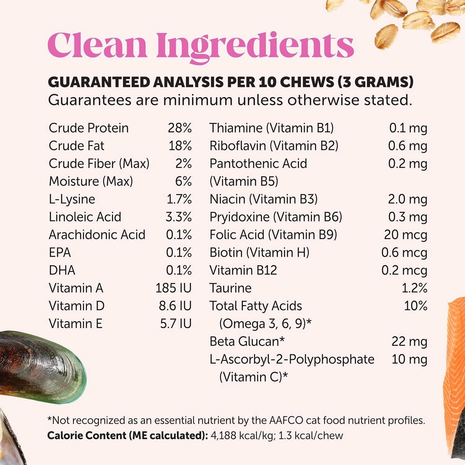 Pet Honesty Cat Multivitamin Crunchy & Creamy Chews - Cat Treats for Health   Immune, Joint Support, Skin & Coat, & Digestion - Vitamins with Omega 3s, Lysine & Probiotics (30 Day Supply)