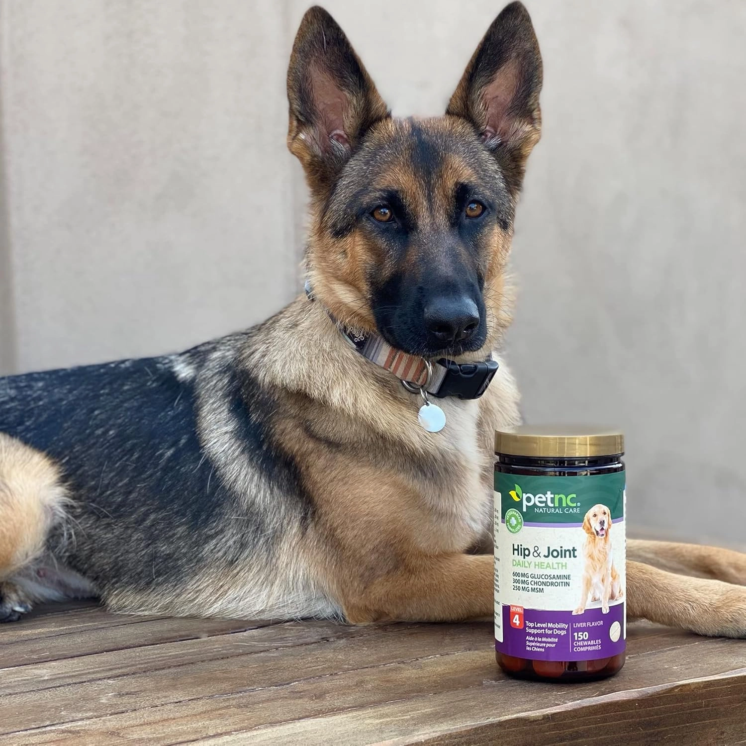 Petnc Natural Care Level-4 Hip & Joint Health Supplement for Dogs (150 Chews), Glucosamine Chondroitin MSM Dog Chews with Manganese, Liver-Flavored Bone & Joint Support Supplement