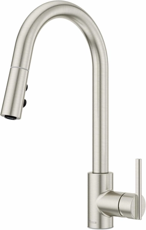 Pfister GT529-BI Brislin 1.8 GPM Single Hole Pull Down Kitchen Faucet with AutoDock Sprayhead, Pfast Connect, and Pforever Seal Valves - Stainless Steel