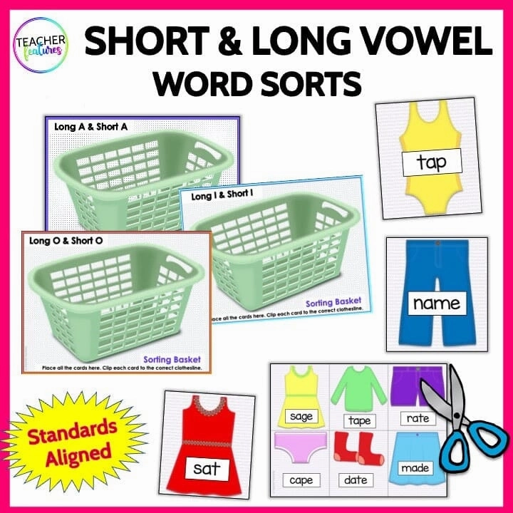 PHONICS WORD SORTS Short & Long Vowels WORD WORK CENTERS