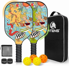Pickleball Paddles, USAPA Approved Fiberglass Surface Pickleball Set with Pickleball Rackets, Pickle Ball Paddle Set ​for Men Women