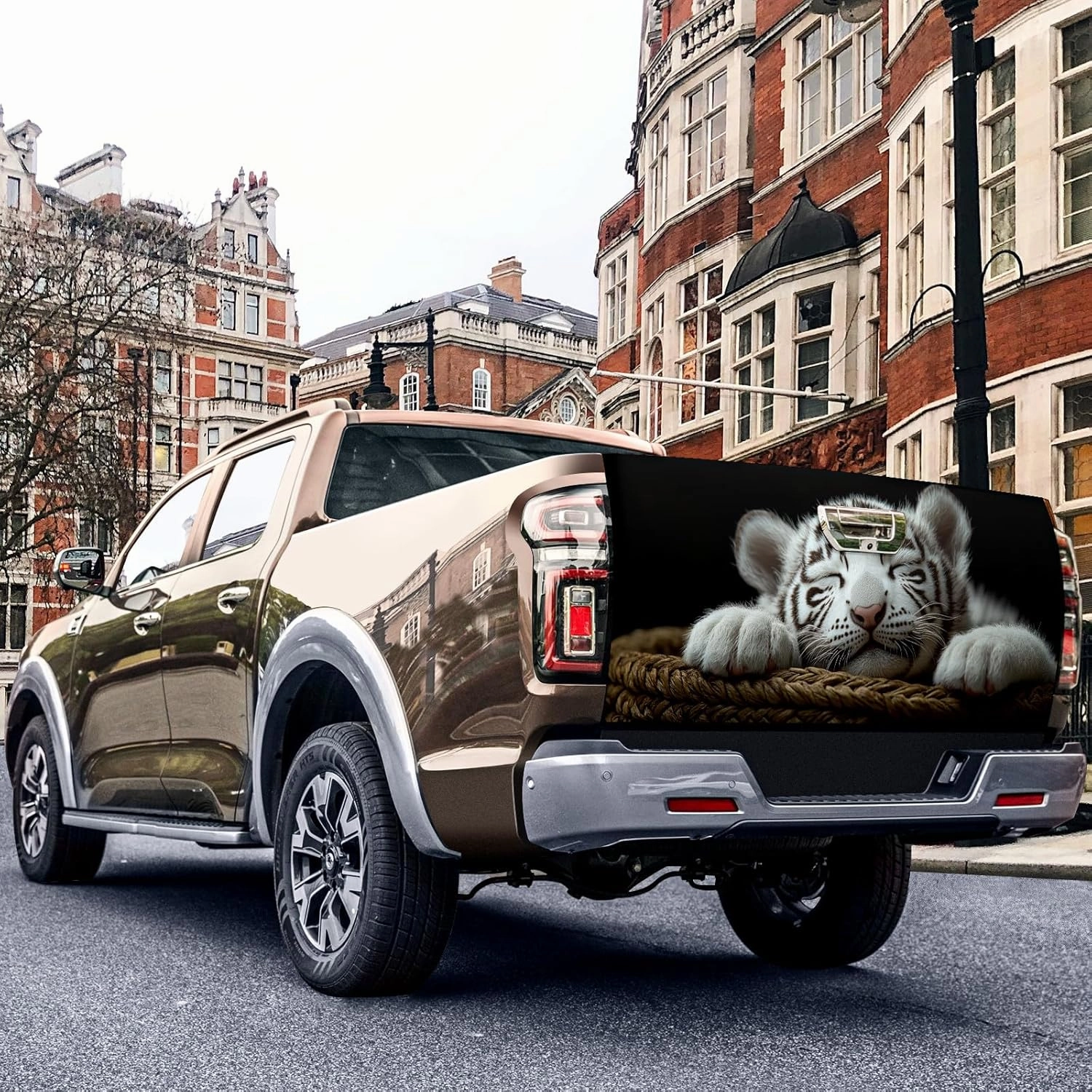 Pickup Tailgate Sticker Vinyl Wraps for Truck Tailgate Truck Graphics Car Door Stickers Pickup Tailgate Sticker Tailgate Art Fit Most Pickup Trucks SUV Tailgate Cover wrap Sleepy Tiger