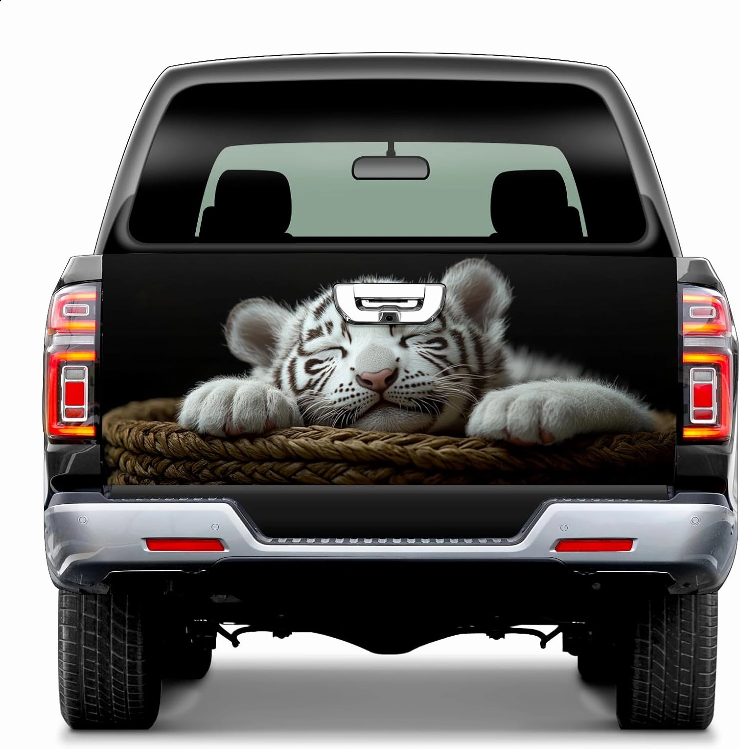 Pickup Tailgate Sticker Vinyl Wraps for Truck Tailgate Truck Graphics Car Door Stickers Pickup Tailgate Sticker Tailgate Art Fit Most Pickup Trucks SUV Tailgate Cover wrap Sleepy Tiger