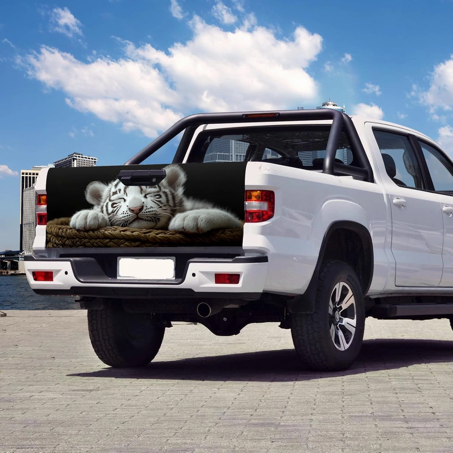 Pickup Tailgate Sticker Vinyl Wraps for Truck Tailgate Truck Graphics Car Door Stickers Pickup Tailgate Sticker Tailgate Art Fit Most Pickup Trucks SUV Tailgate Cover wrap Sleepy Tiger