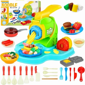 Play Color Dough Set for Kids Ages 4-8, 35PCS Kitchen Creations Noodle Playset, Art Crafts Food Modeling Play Toys for Girls Boys 3 , Easter Christmas Birthday Gift Preschool Toddler Toy