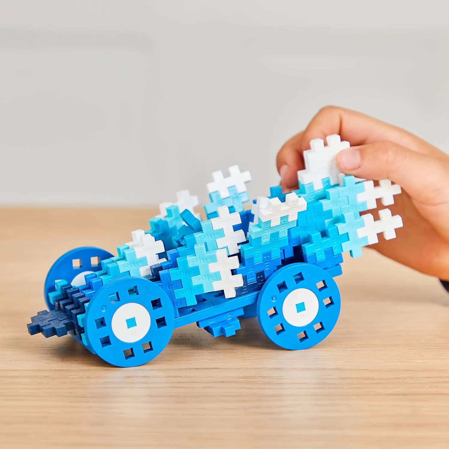 PLUS PLUS Color Cars Tube, Car Building Block Kit, 3D Puzzle Stem Toy Set for Kids, 200 Mini Interlocking Pieces - Water