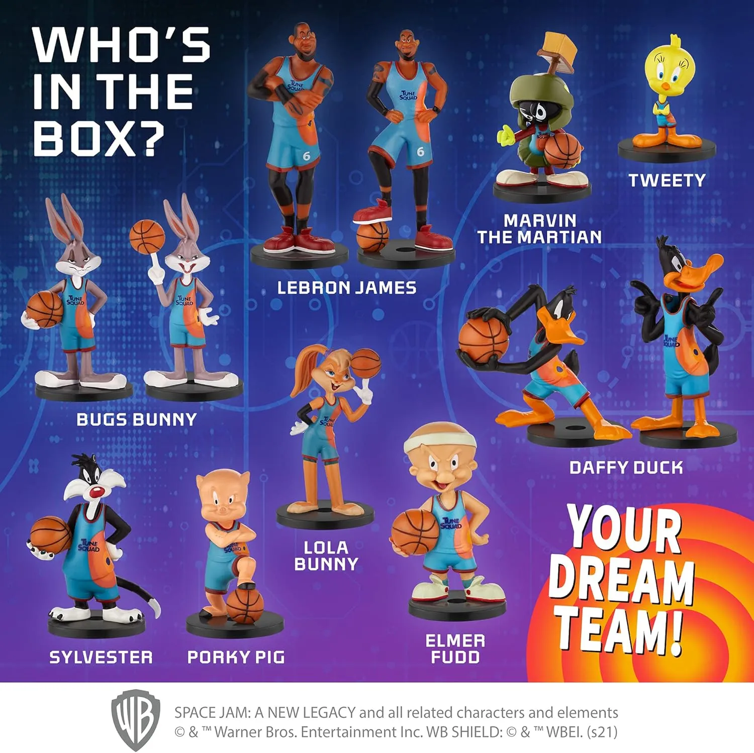 P.M.I. Space Jam Pencil Toppers | Collect All 13 Looney Tunes Toys Figures | Small Toys from Space Jam: A New Legacy | Party Supplies | Made