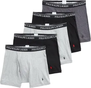 Polo Ralph Lauren Men's Classic Fit Cotton Boxer Briefs 5 Pack