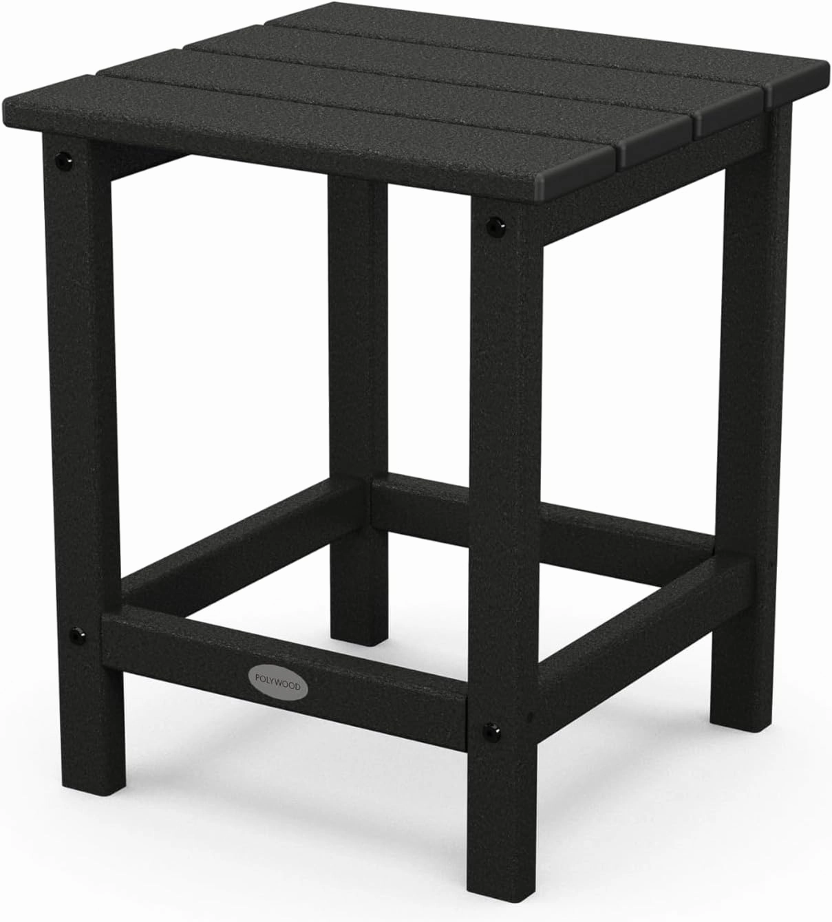 POLYWOOD Long Island 18" Side Table, Black