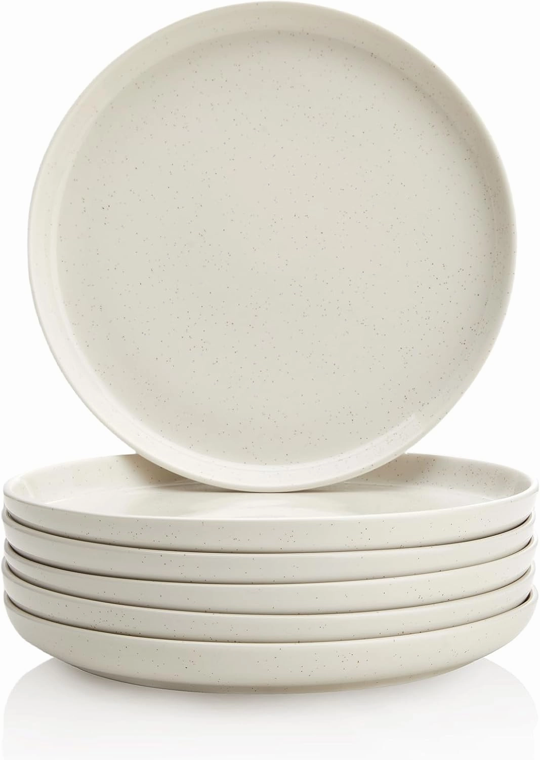 Porcelain 7.4 Inch Dessert Plates Set of 6 - Salad Modern Appetizer Plates - Dishwasher, Microwave, Oven Safe, Smooth Glaze, Scratch Resistant, Dove Gray