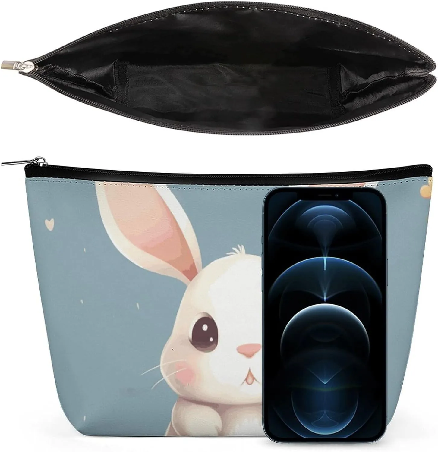 Portable Small Cosmetic Bag Cute Travel Makeup Bag Cartoon Cute Bunny Waterproof Toiletry Bag for Women