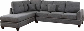 Poundex PDEX- Sectional Set, Ash Black
