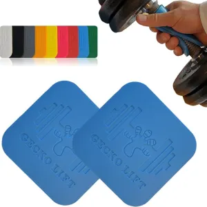 Premium Silicone Grip Pads, Thick Soft Non-Slip Non Sweat, Best Weight Lifting Glove Alternative, 4x4in 10x10cm, (2 Pads)
