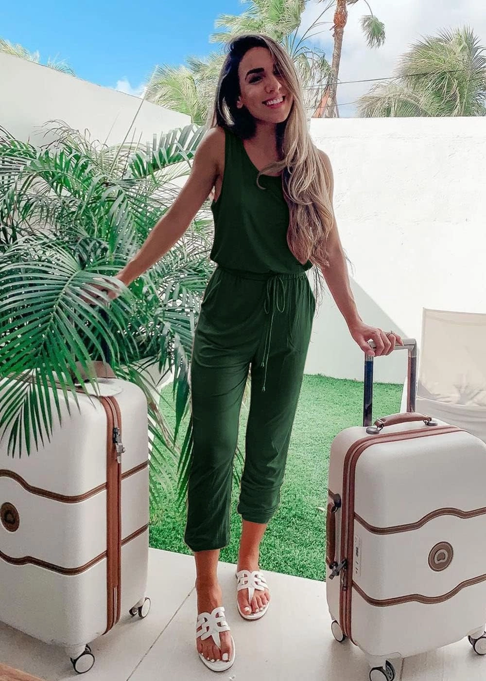 PRETTYGARDEN Women's Two Piece Outfit Sets Casual Summer Sleeveless Crewneck Tops and Sweatpants Active Tracksuit Lounge Wear