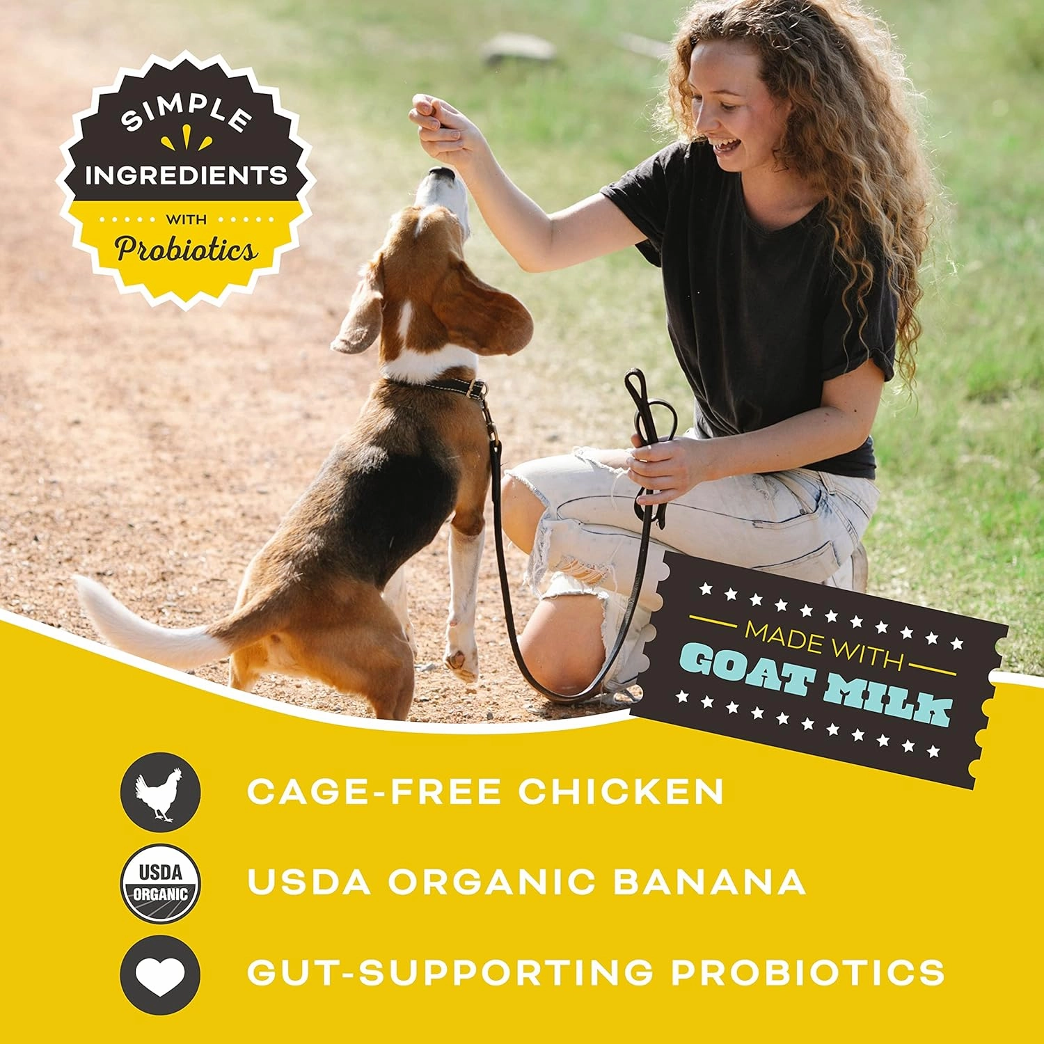 Primal Freeze Dried Dog Treats, Peelin' Fantastic; Chicken & Banana with Goat Milk, Grain Free Training Treats for Dogs with Probiotics, 2 oz (Pack of 2)
