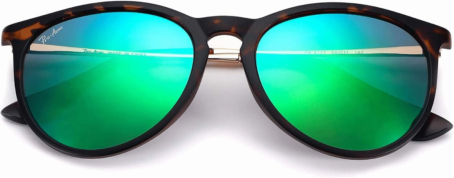 Pro Acme Polarized Sunglasses for Women Men Classic Round 100% UV Protection Lightweight TR90 Unbreakable Frame Sunglasses